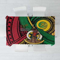 Halo Vanuatu Tablecloth Happy 45th Independence Anniversary LT14 Black - Polynesian Pride