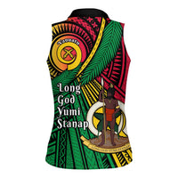 Halo Vanuatu Women Sleeveless Polo Shirt Happy 45th Independence Anniversary LT14 - Polynesian Pride