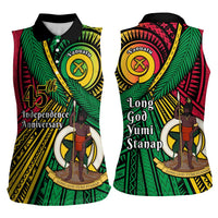 Halo Vanuatu Women Sleeveless Polo Shirt Happy 45th Independence Anniversary LT14 - Polynesian Pride