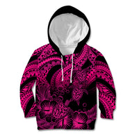 Personalised Polynesian Kid Hoodie Tribal Honu Turtle with Hibiscus Pink Version LT14 Hoodie Pink - Polynesian Pride