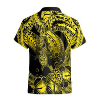 Personalised Polynesian Hawaiian Shirt Tribal Honu Turtle with Hibiscus Gold Version LT14 - Polynesian Pride