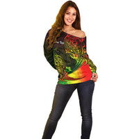 Personalised Polynesian Tribal Off Shoulder Sweater Unique Reggae LT14 - Polynesian Pride