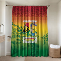 Vanuatu Indipendens Dei Bathroom Set Yumi 46th Independence Anniversary LT14 Shower Curtain Only Reggae - Polynesian Pride