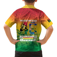 Vanuatu Indipendens Dei Family Matching Short Sleeve Bodycon Dress and Hawaiian Shirt Yumi 46th Independence Anniversary