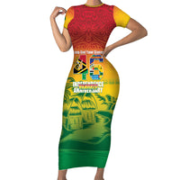 Vanuatu Indipendens Dei Family Matching Short Sleeve Bodycon Dress and Hawaiian Shirt Yumi 46th Independence Anniversary