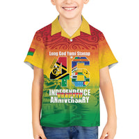 Vanuatu Indipendens Dei Family Matching Short Sleeve Bodycon Dress and Hawaiian Shirt Yumi 46th Independence Anniversary