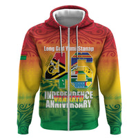 Vanuatu Indipendens Dei Hoodie Yumi 46th Independence Anniversary LT14 Zip Hoodie Reggae - Polynesian Pride
