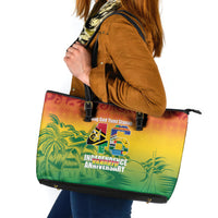 Vanuatu Indipendens Dei Leather Tote Bag Yumi 46th Independence Anniversary