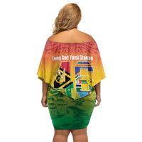Vanuatu Indipendens Dei Off Shoulder Short Dress Yumi 46th Independence Anniversary LT14 - Polynesian Pride