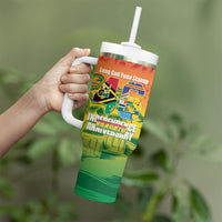 Vanuatu Indipendens Dei Tumbler With Handle Yumi 46th Independence Anniversary LT14 - Polynesian Pride