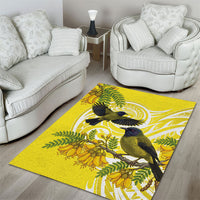 Bellbird New Zealand Area Rug Korimako Kowhai Maori Pattern LT14 - Polynesian Pride