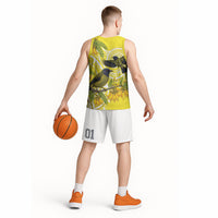 Bellbird New Zealand Basketball Jersey Korimako Kowhai Maori Pattern LT14 - Polynesian Pride
