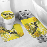 Bellbird New Zealand Bathroom Set Korimako Kowhai Maori Pattern LT14 Mat Set Only (3 pcs) One Size Yellow - Polynesian Pride