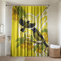 Bellbird New Zealand Bathroom Set Korimako Kowhai Maori Pattern LT14 Shower Curtain Only Yellow - Polynesian Pride