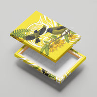 Bellbird New Zealand Canvas Wall Art Korimako Kowhai Maori Pattern LT14 - Polynesian Pride