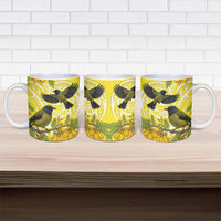 Bellbird New Zealand Ceramic Mug Korimako Kowhai Maori Pattern LT14 - Polynesian Pride