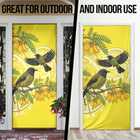 Bellbird New Zealand Door Cover Korimako Kowhai Maori Pattern LT14 - Polynesian Pride