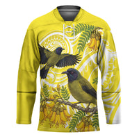 Bellbird New Zealand Hockey Jersey Korimako Kowhai Maori Pattern LT14 Unisex Yellow - Polynesian Pride