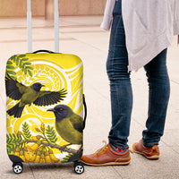 Bellbird New Zealand Luggage Cover Korimako Kowhai Maori Pattern LT14 Yellow - Polynesian Pride