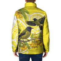 Bellbird New Zealand Padded Jacket Korimako Kowhai Maori Pattern LT14 - Polynesian Pride