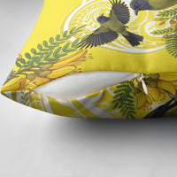 Bellbird New Zealand Pillow Cover Korimako Kowhai Maori Pattern LT14 - Polynesian Pride