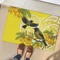 Bellbird New Zealand Rubber Doormat Korimako Kowhai Maori Pattern LT14 - Polynesian Pride