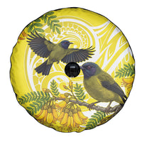 Bellbird New Zealand Spare Tire Cover Korimako Kowhai Maori Pattern LT14 - Polynesian Pride