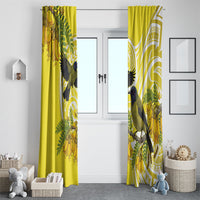 Bellbird New Zealand Window Curtain Korimako Kowhai Maori Pattern LT14 - Polynesian Pride