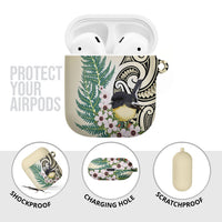 Endemic Tomtit New Zealand AirPods Case Miromiro Manuka Silver Fern Maori Pattern LT14 - Polynesian Pride