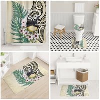 Endemic Tomtit New Zealand Bathroom Set Miromiro Manuka Silver Fern Maori Pattern LT14 - Polynesian Pride