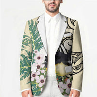 Endemic Tomtit New Zealand Blazer Miromiro Manuka Silver Fern Maori Pattern LT14 - Polynesian Pride