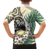 Endemic Tomtit New Zealand Family Matching Mermaid Dress and Hawaiian Shirt Miromiro Manuka Silver Fern Maori Pattern