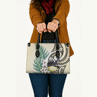 Endemic Tomtit New Zealand Leather Bag Miromiro Manuka Silver Fern Maori Pattern LT14 - Polynesian Pride