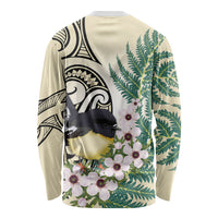 Endemic Tomtit New Zealand Long Sleeve Shirt Miromiro Manuka Silver Fern Maori Pattern LT14 - Polynesian Pride