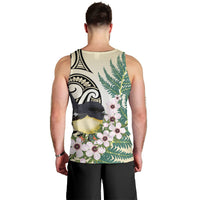 Endemic Tomtit New Zealand Men Tank Top Miromiro Manuka Silver Fern Maori Pattern LT14 - Polynesian Pride