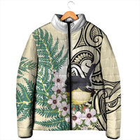 Endemic Tomtit New Zealand Padded Jacket Miromiro Manuka Silver Fern Maori Pattern LT14 - Polynesian Pride