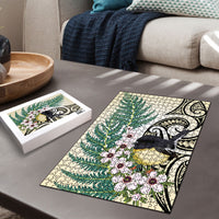 Endemic Tomtit New Zealand Puzzle Miromiro Manuka Silver Fern Maori Pattern LT14 - Polynesian Pride