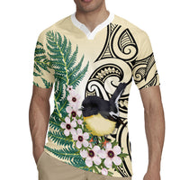 Endemic Tomtit New Zealand Rugby Jersey Miromiro Manuka Silver Fern Maori Pattern LT14 - Polynesian Pride