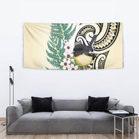 Endemic Tomtit New Zealand Tapestry Miromiro Manuka Silver Fern Maori Pattern LT14 - Polynesian Pride