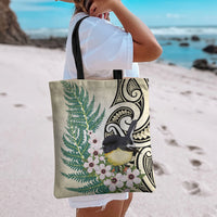 Endemic Tomtit New Zealand Tote Bag Miromiro Manuka Silver Fern Maori Pattern LT14 - Polynesian Pride