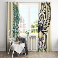 Endemic Tomtit New Zealand Window Curtain Miromiro Manuka Silver Fern Maori Pattern LT14 - Polynesian Pride