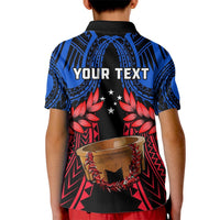 Personalised Samoa Kid Polo Shirt Heritage Festival Samoan Tattoo With Ula Fala Kava Bowl LT14 - Polynesian Pride