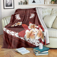 Oxblood Polynesia Blanket Tribal Pattern Tropical Frangipani LT14 Oxblood - Polynesian Pride
