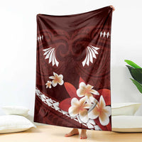 Oxblood Polynesia Blanket Tribal Pattern Tropical Frangipani LT14 - Polynesian Pride