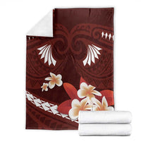 Oxblood Polynesia Blanket Tribal Pattern Tropical Frangipani LT14 - Polynesian Pride