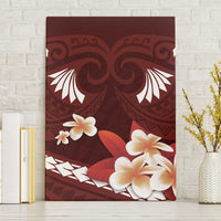 Oxblood Polynesia Canvas Wall Art Tribal Pattern Tropical Frangipani LT14 Without Frame Oxblood - Polynesian Pride