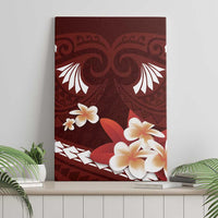 Oxblood Polynesia Canvas Wall Art Tribal Pattern Tropical Frangipani LT14 - Polynesian Pride