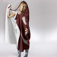 Oxblood Polynesia Hooded Blanket Tribal Pattern Tropical Frangipani LT14 - Polynesian Pride