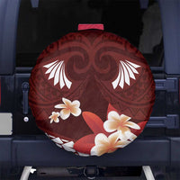 Oxblood Polynesia Spare Tire Cover Tribal Pattern Tropical Frangipani LT14 - Polynesian Pride