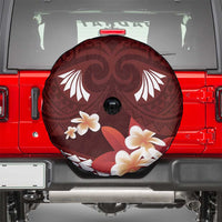 Oxblood Polynesia Spare Tire Cover Tribal Pattern Tropical Frangipani LT14 - Polynesian Pride